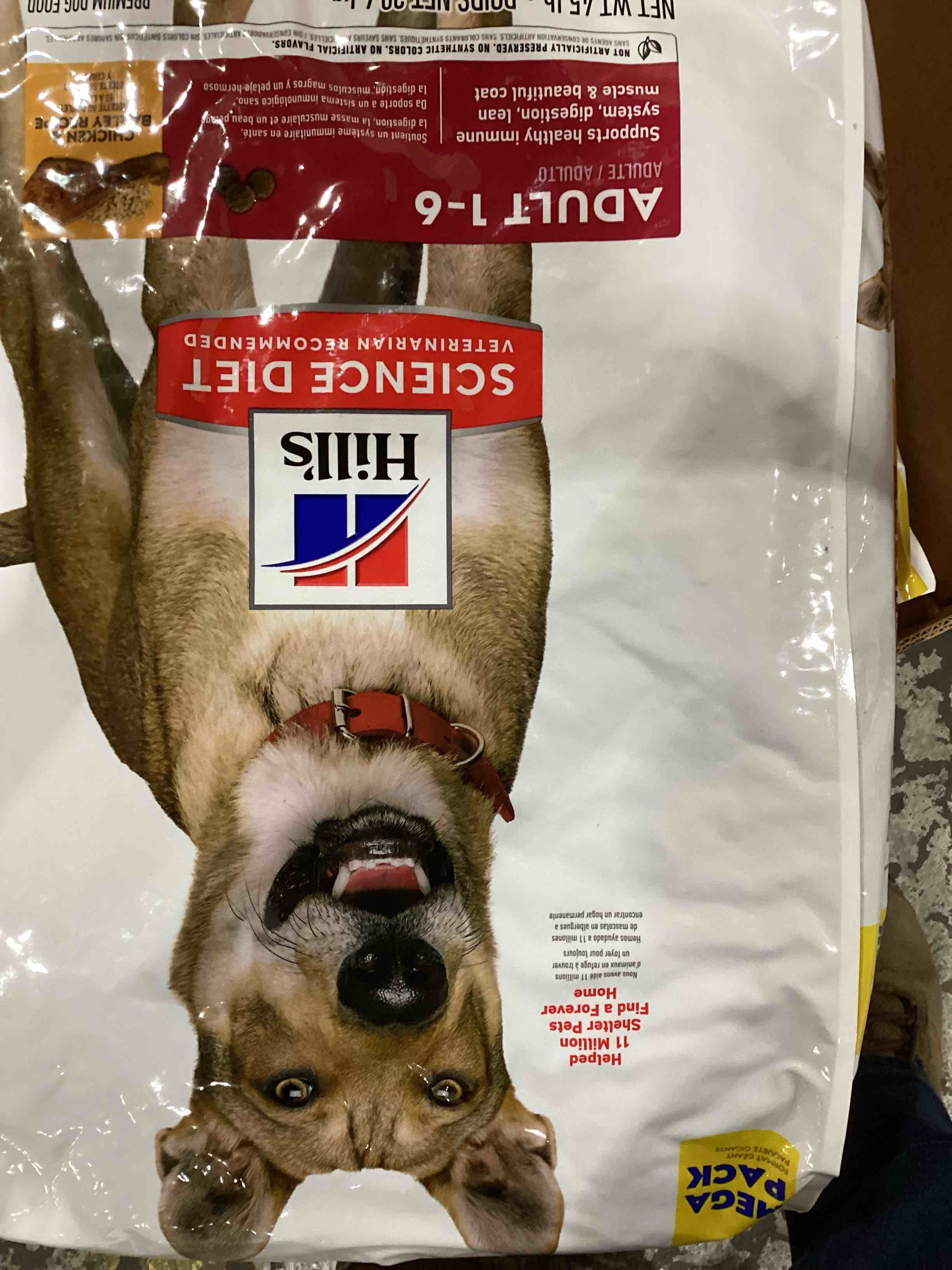 Hill's Science Diet Adult 1-6, Adult 1-6 Premium Nutrition, Dry Dog Food, Chicken & Barley, 45 lb Bag