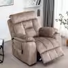 Camel Big and Tall Velvet Power Lift Recliner Chair, Hidden Cup Holders
