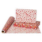 *ripped*American Greetings Reversible Wrapping Paper, Happy Birthday Lettering and Stars