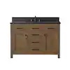 **DAMAGED ** (sink ,top BROKEN)Jasper 48 in. W x 22 in. D Bath Vanity in Textured Natural with Blue Limestone Top with White Sink