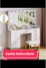 Vanity Desk with Sliding Mirror and Lights, Makeup Vanity with Lights , Makeup Desk with Modern Vanity Table with Hidden and Open Storage Shelves, White