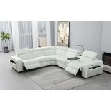 **INCOMPLETE **(only middle sofa)Mofit Home 6 Piece Modern Upholstery Manuel Adjustable Headrest Reclining Living Room Set White