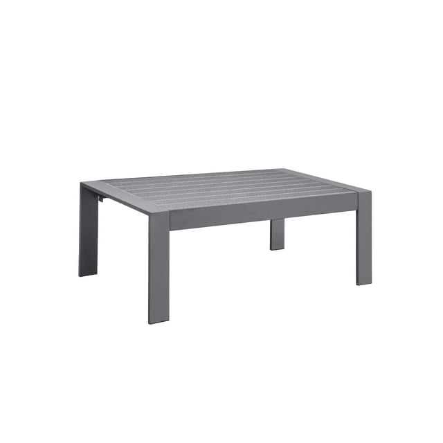 **INCOMPLETE ** only coffee table( 3 of 3)Context 4 Piece All Weather Aluminum Sectional with Cushions and Coffee Table - Dark GrayGray