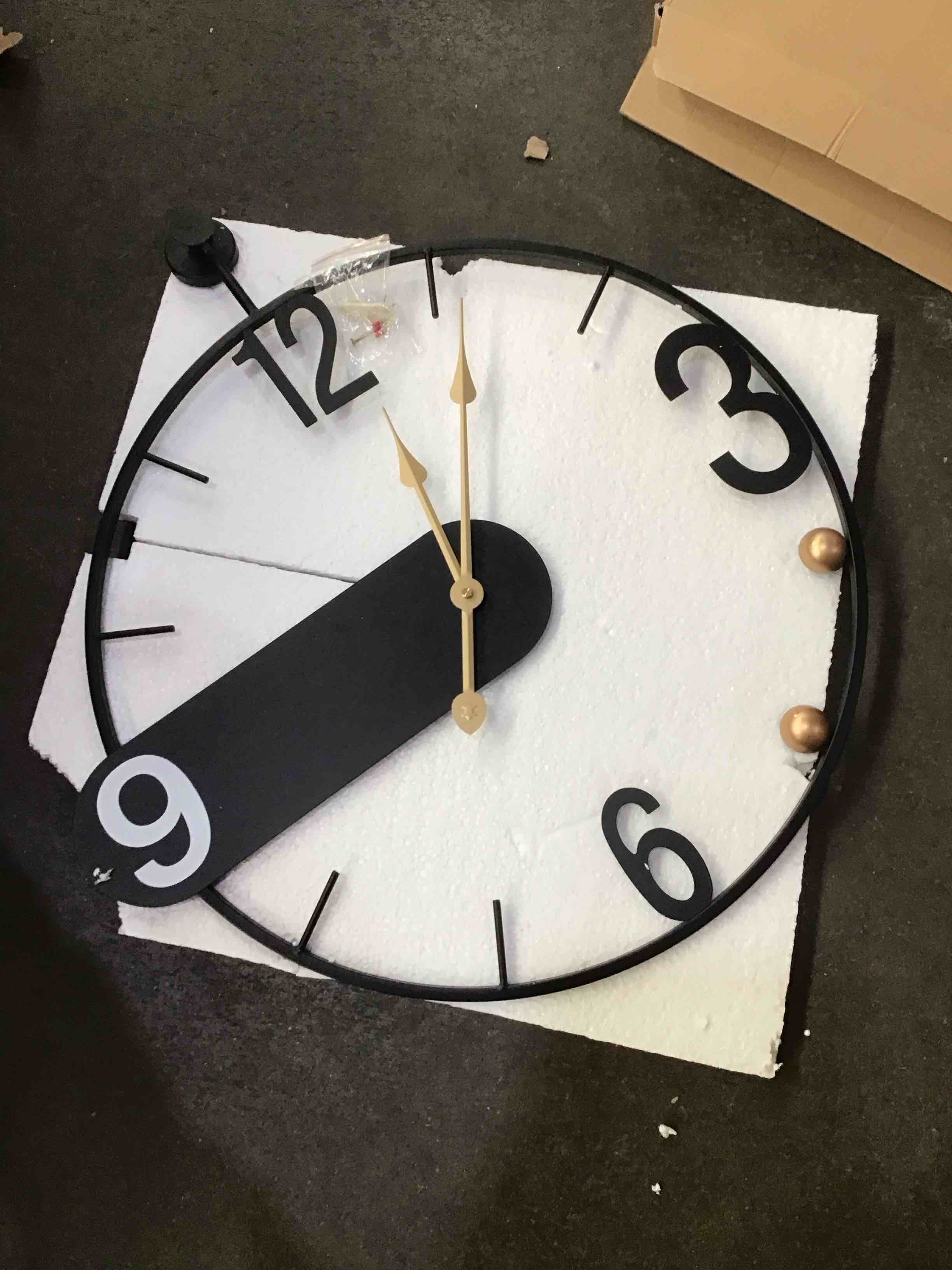 Modern Classical Large Number Decorative Wall Clock with Pendulum, Modern Non-Walking Mute Metal Wall Clock for Living Room, Bedroom, Study, Office (19in)