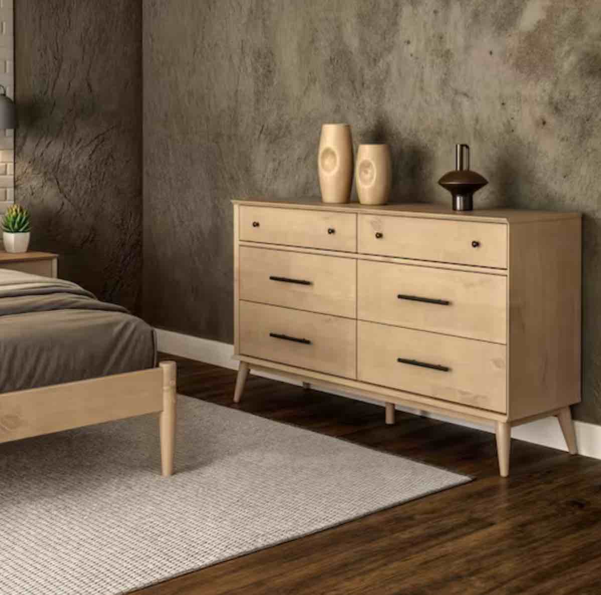 6 Drawer Mis Century Dresser Light Oak *Similar to stock photo* 
