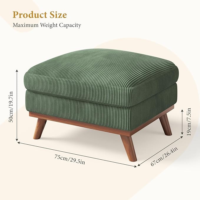 Soft green ottoman rectangular *ONLY BASE , SIMILAR STYLE TO STOCK PHOTO*