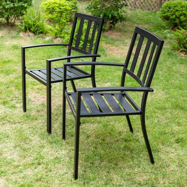 metal black outdoor patio chair set *maybe incomplete due to being pre-used*