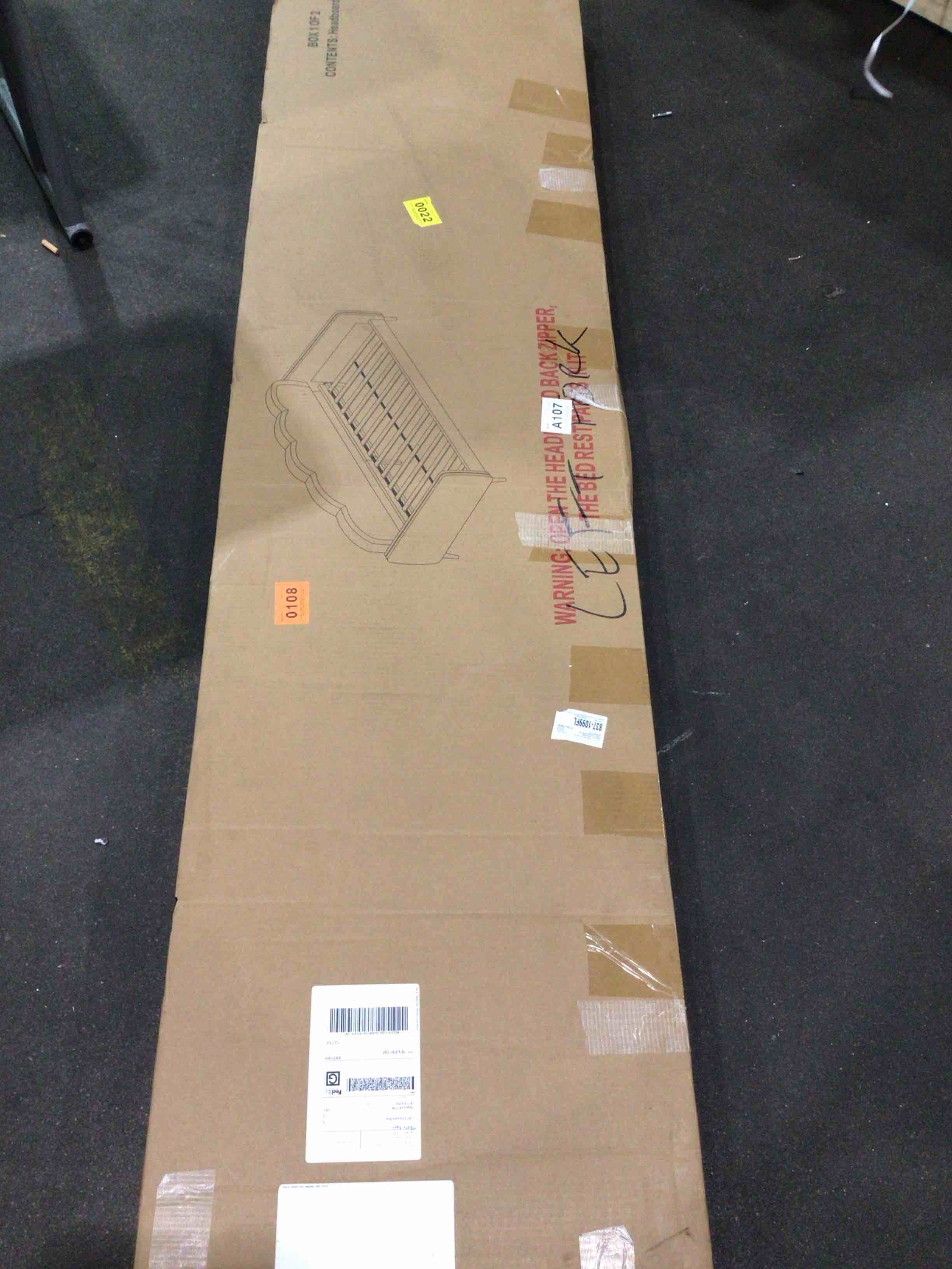 twin bed frame and headboard incomplete missing 1 out of 2 boxes (frame) 