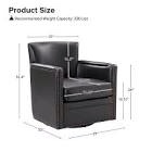 sandra 29” wide genuine leather swivel chair - navy blue!