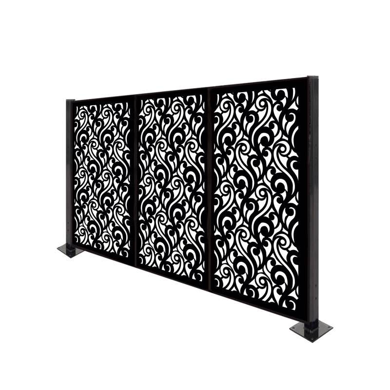 Cafe and Restaurant 12 Panel Room Partition, Laser Cut Metal Privacy Screen Fence, Decorative Outdoor Divider