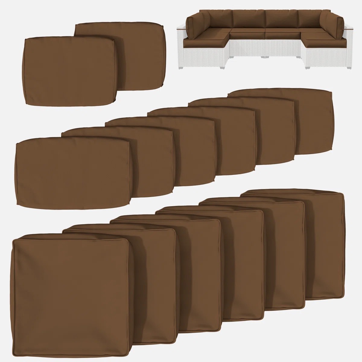 14-Piece Outdoor 4'' Seating Group Cushion Cover, Only Covers