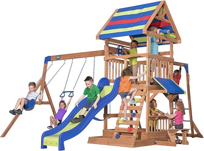 *incomplete* Backyard Discovery Beach Front All Cedar Swing Set