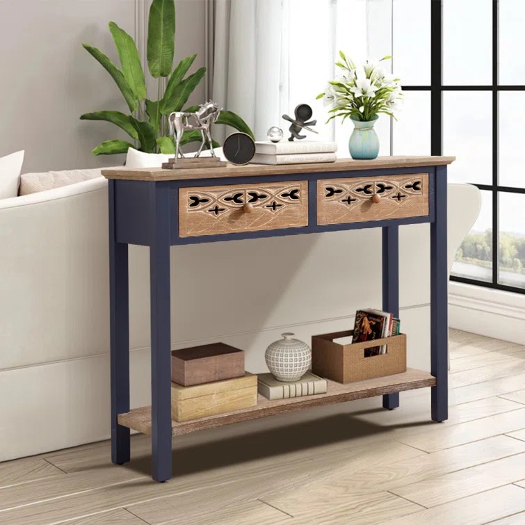 ahokua blue console table 