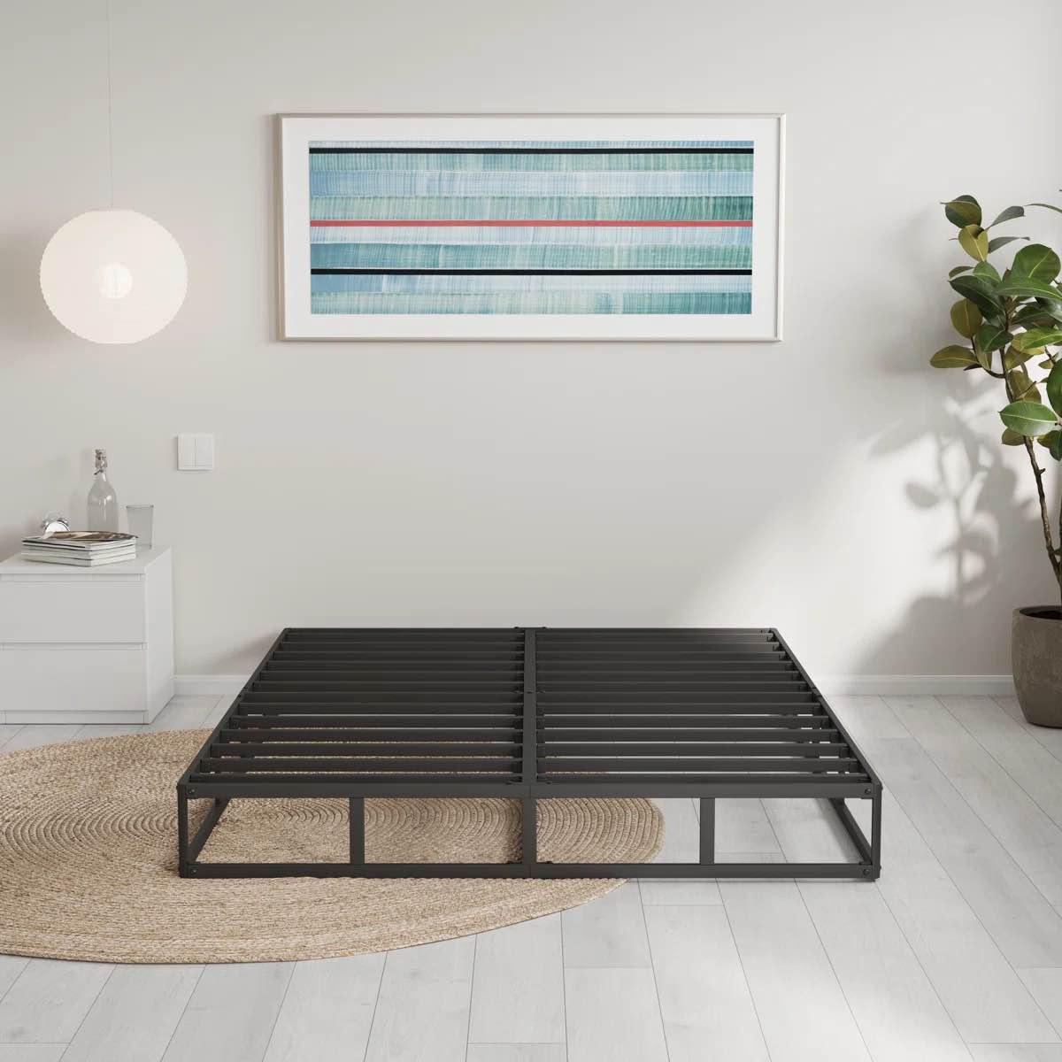 *no fabric covering* Likins 4 Inch Metal Box Spring with Frabric Cover, Easy Assembly
