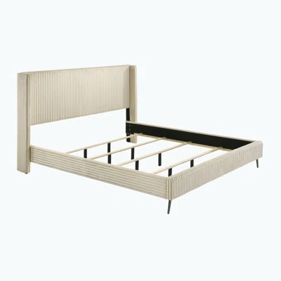 *headboard only, similar to stock image* King Upholstered Bed corduroy headboard 