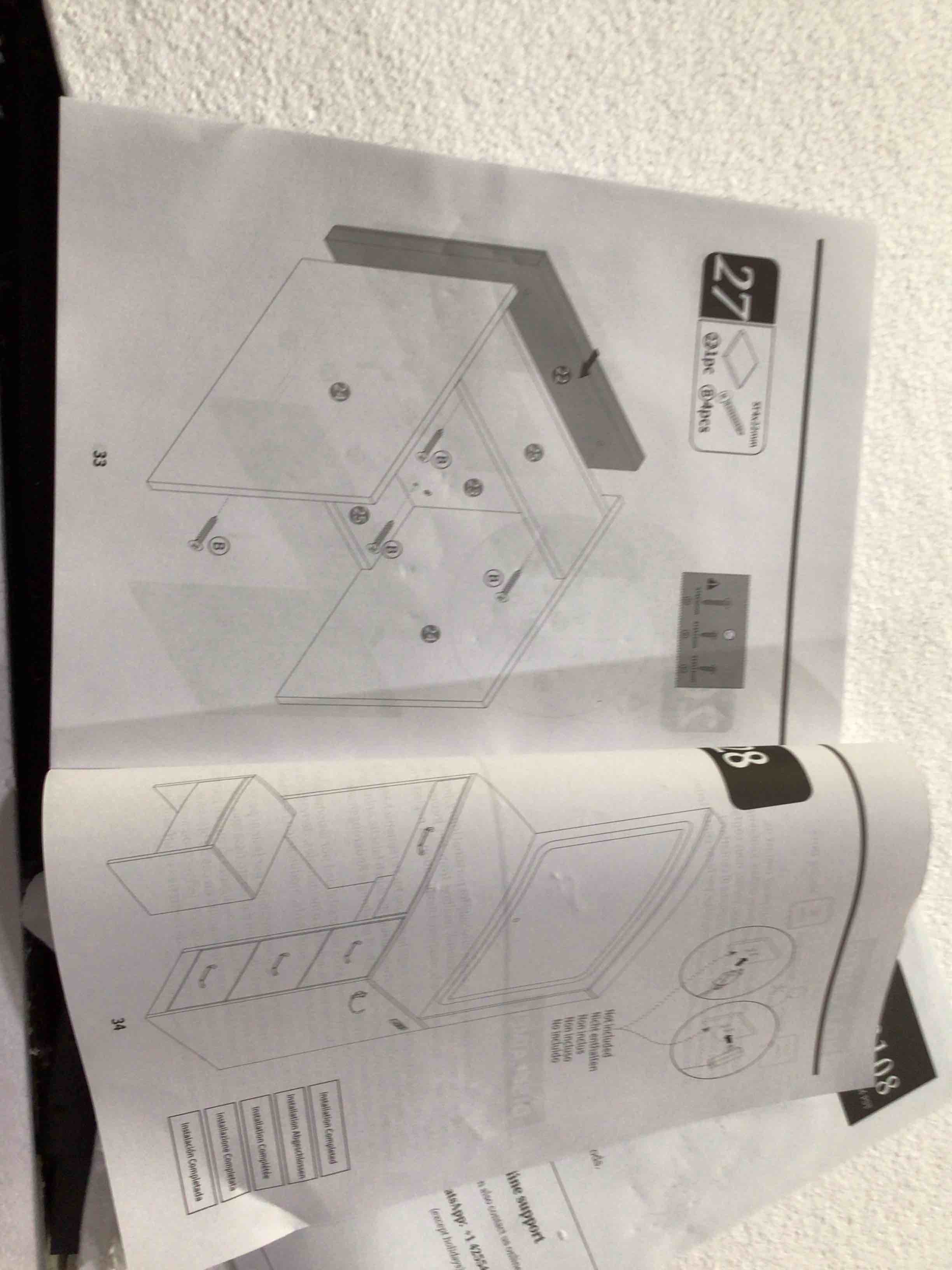 black with dresser drawers with mirror 