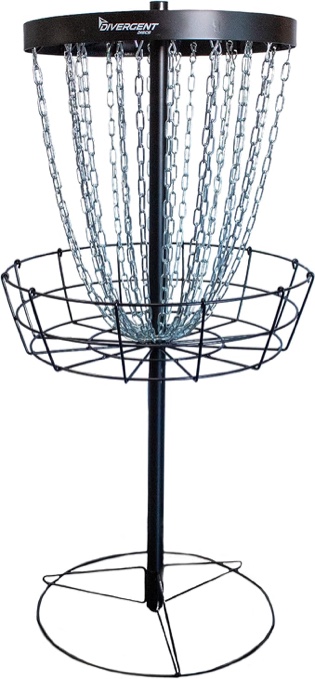 Disc Golf Practice Basket by Divergent Discs | 24-Chain Portable Target