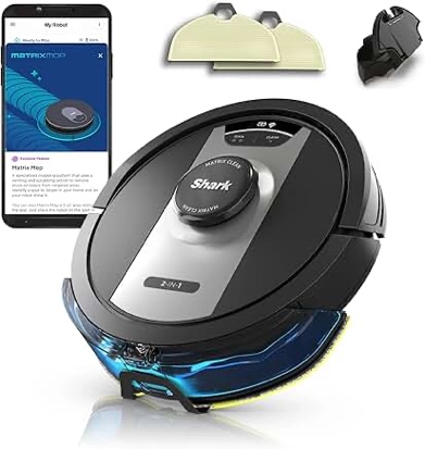 (missing parts- used) Shark RV2310 Matrix Robot Vacuum with Self-Cleaning Brushroll for Pet Hair, No Spots Missed on Carpets and Hard Floors, Precision Home Mapping, Wi-Fi Black/Silver, 0.5 Quarts