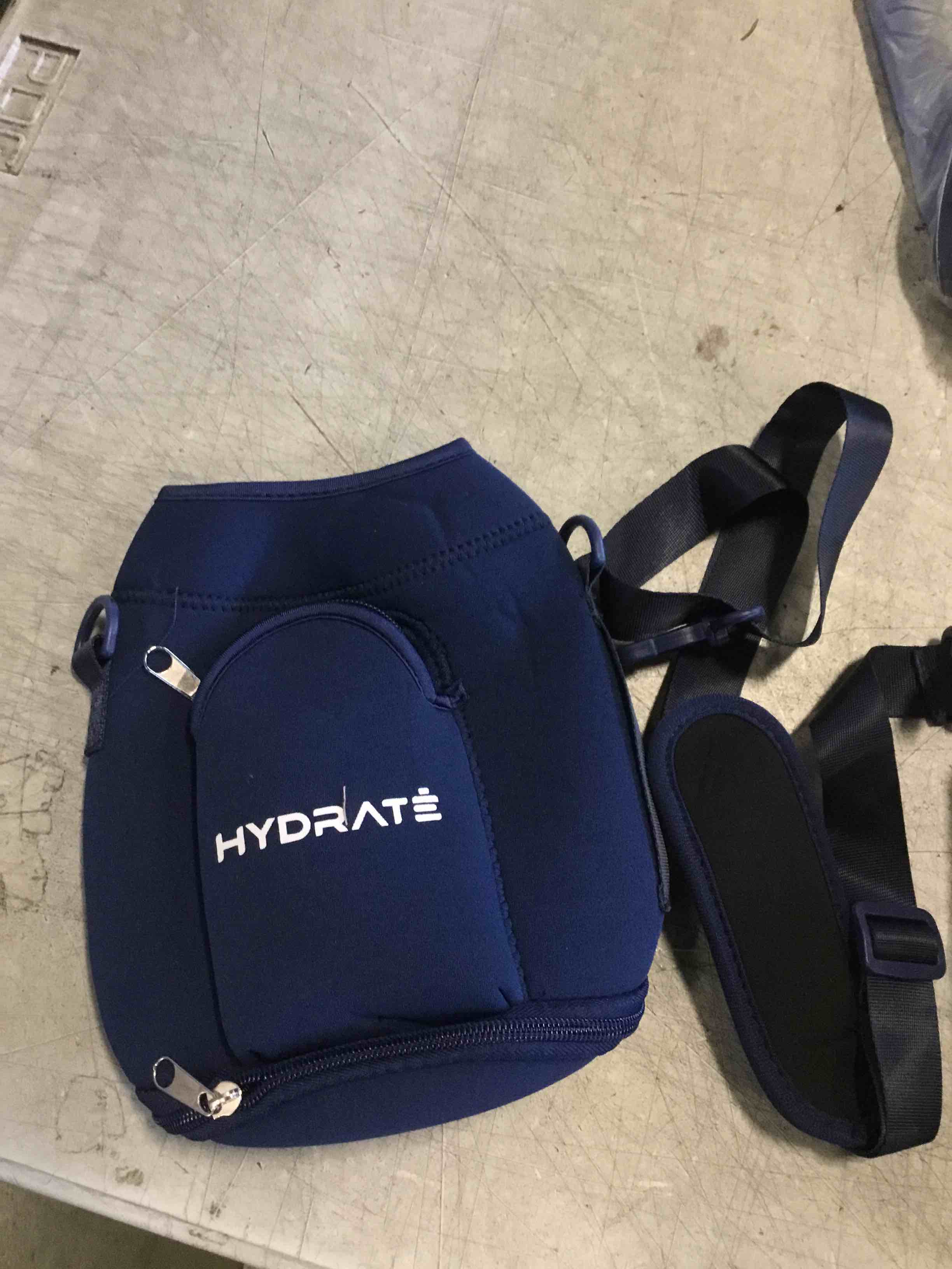 HYDRATE Half Gallon Water Bottle with Sleeve-Large Water Bottle -Big Water Bottle-Gym Water Bottle with Straw- Gallon Water Jug with Handle -BPA Free- Leakproof, Workout bottle,Navy Blue