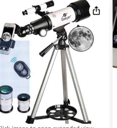 Gskyer Telescope, 70mm Aperture 400mm AZ Mount Astronomical Refracting Telescope for Kids Beginners - Travel Telescope with Carry Bag, Phone Adapter and Wireless Remote.