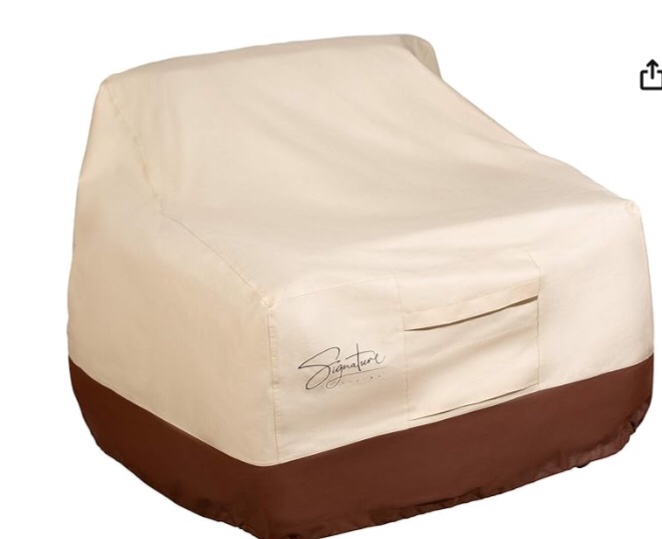 Signature Living Set of 1 Outdoor Waterproof Patio Chair Covers, Durable 600D UV-Coated Polyester Outdoor Chair Covers for All-Weather Protection 