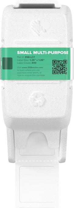 ZEBRA ZSB Series Labels - Potato Starch-Based Printer Label Paper - Recyclable Label Cartridge for Stickers - Versatile, Cloud-Based Adhesive Labels for Printer - Multipurpose, 1.25" x 1.25"