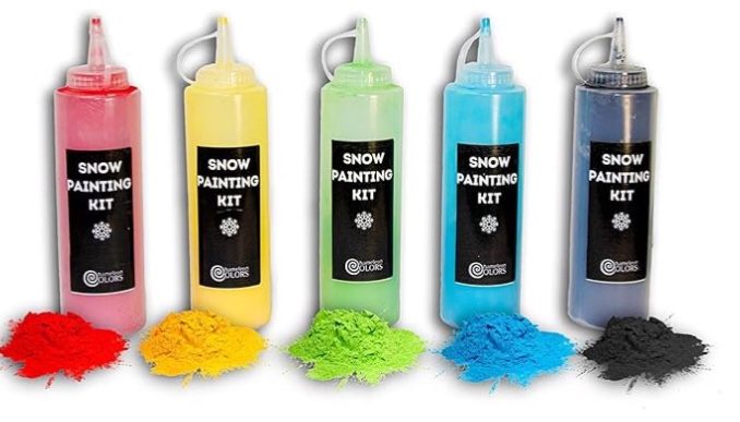 Chameleon Colors Snow Painting Kit - 10 Pack - 5 Vibrant Colors - 5 Squirt Bottles - Art Craft Kit for Snow Decorations - Color Powder Snow Paint - Non-Toxic & Biodegradable