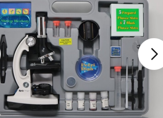 IQ Crew 52-Piece Microscope Set 1200X (Ages 8+) Open