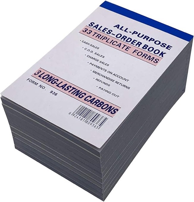 16 CasePack  of 10 count per case )) All-purpose Sales Order Books 33 Triplicate Forms 936 3 Carbons Sealed