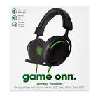 onn. Xbox Wired Video Gaming Headset XS  with 3.5mm Connector, Flip-to-Mute Mic, Lightweight Steel - Black and Green