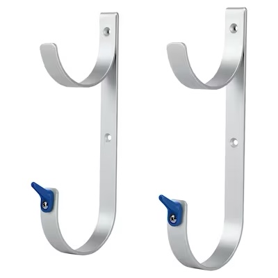 ELODEA 2-Pack Parts and Care Silver and Blue Aluminum Pole and Hose Hanger(s)