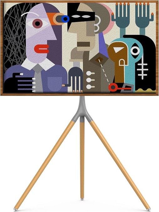 UPGRAVITY TV Easel Stand with Tripod Base for 45-65 inch LED LCD OLED Flat Screens, 180Â°Swivel TV Floor Stand for Apartment, Bedroom, Studio - Height Adjustable Portable TV Stand w/Cable Ties, Gray