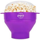 Popco Silicone Popcorn Maker - Microwave Popcorn Popper with Handles - Collapsible Bowl, Heat-Resistant, Easy to Clean, Ideal for Family Movie Nights, 15-Cup Capacity - Light Purple