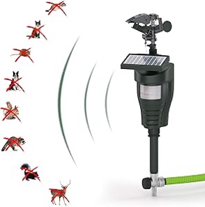 Hoont Cobra Animal Repeller | Outdoor Solar-Powered Motion-Activated Water Blaster with Powerful Jet Spray for Yard, Lawn & Garden | Scare Away Deer, Rabbits, Squirrels, Birds & Other Animals & Pests