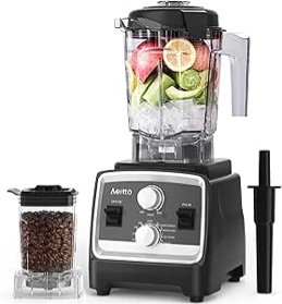 Aeitto Blenders for Kitchen with 1800W Motor, 68 Oz. Extra Large Capacity, 2-in-1 Blender & Grinder Combo, BPA-Free Countertop Professional Blender for Smoothies, Ice Crush, Frozen Drinks, Grey