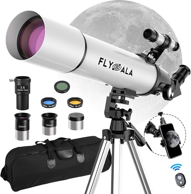 (30X-750X) Telescope for Adults high Powered,80mm Aperture 600mm Focal Length Astronomy Telescope for Kids and Beginners,Astronomical Refractor telescopes for Kids Over 5 Year Old