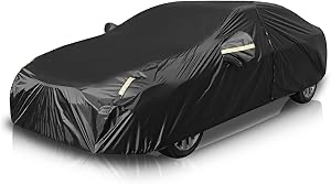 Similar Car Cover Waterproof All Weather Outdoor, Compatible with Mini Cooper, Black Car Cover Sun Protection Full Exterior Covers, Car Cover for Sedan Length up to 170 Inches