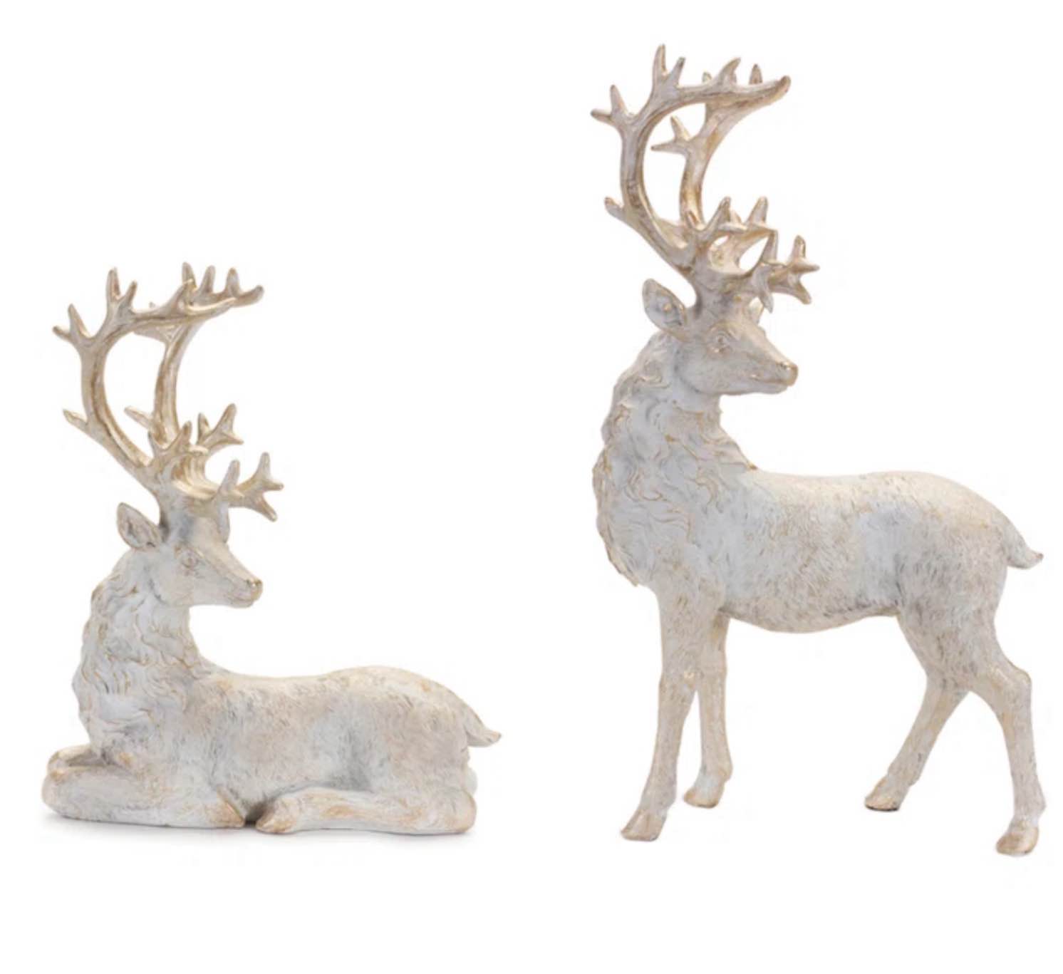 Brushed Holiday Deer Figurine (Set of 2)