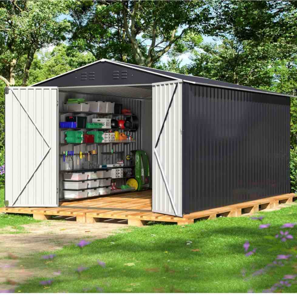 8 ft. W x 6 ft. D Metal Storage Shed. (Incomplete Box 1/2 )