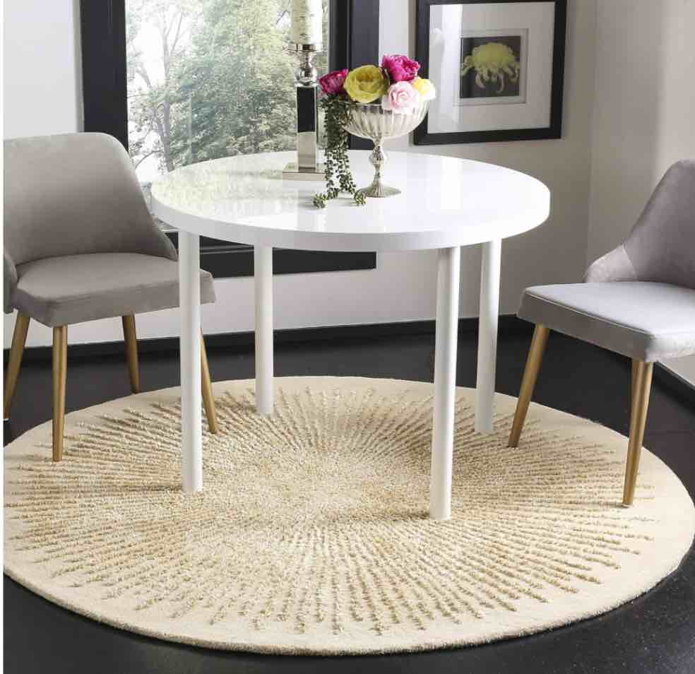 SOH655B-8R 8 x 8 ft. Soho Rustic Hand Tufted Round Rug, Beige & Beige