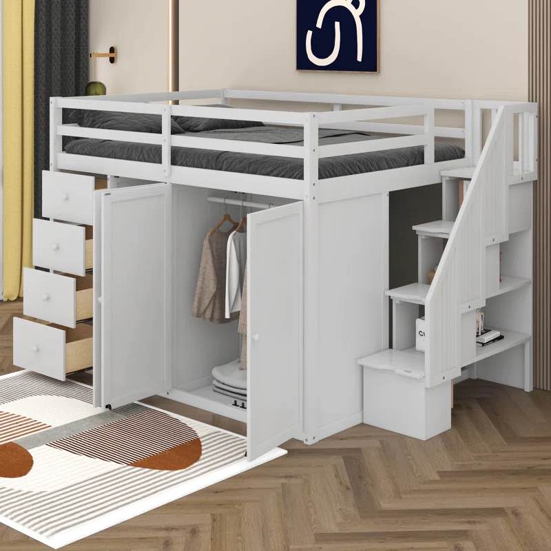 Janisa Kids Full Loft Bed with Drawers (Incomplete Box 3/3 )