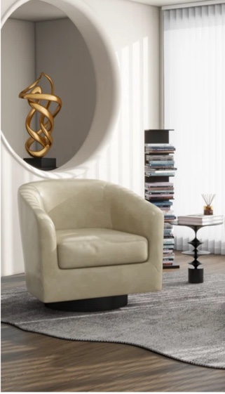 Maeanna Faux Leather Swivel Barrel