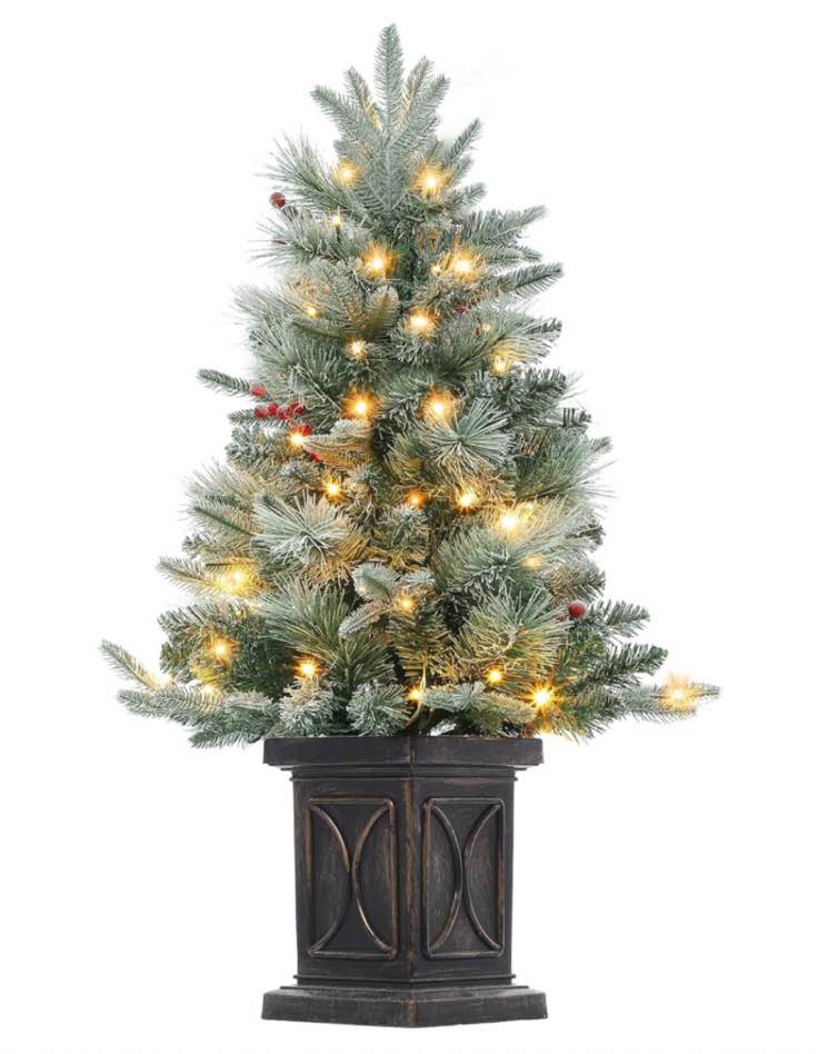 3 FT Christmas Tree,Pre-Lit Christmas Tree with 78 Battery-Operated Warm White Lights