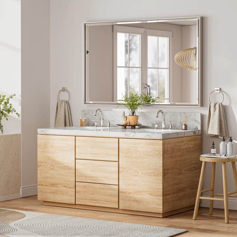 Decorative Wall Mirror Beveled Design, Bathroom Vanity Mirror Accent Mirror Finish