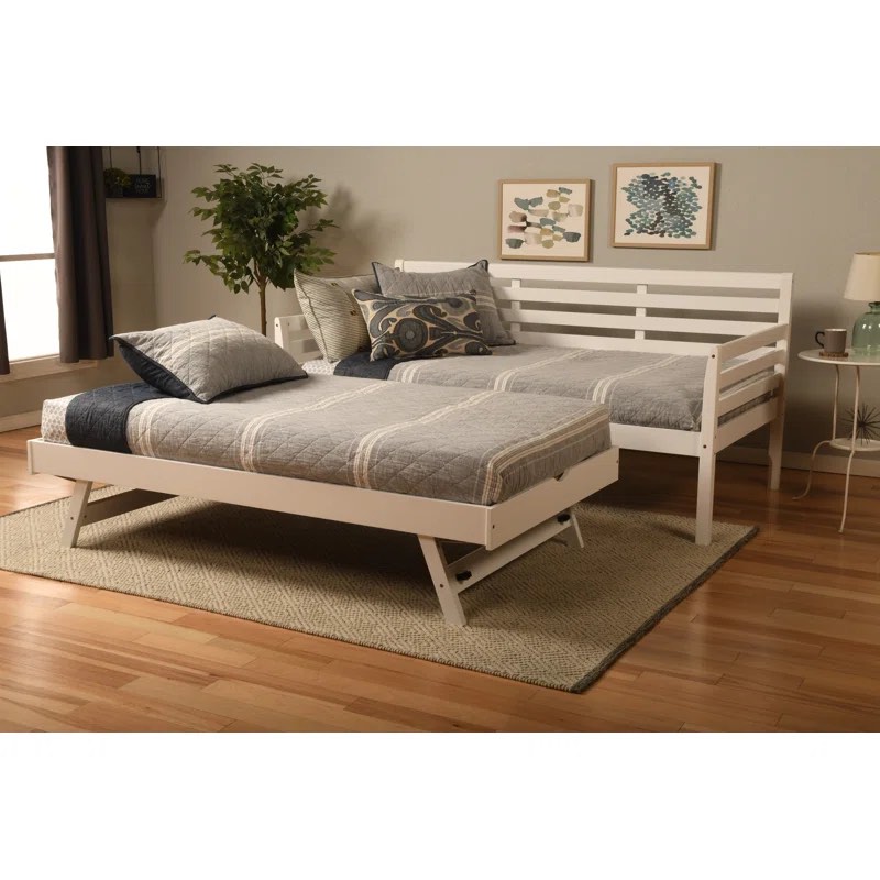 Alhamdi Boho Daybed and Pop-Up Bed with Linen Mattresses (Incomplete, Only 1 Mattress)