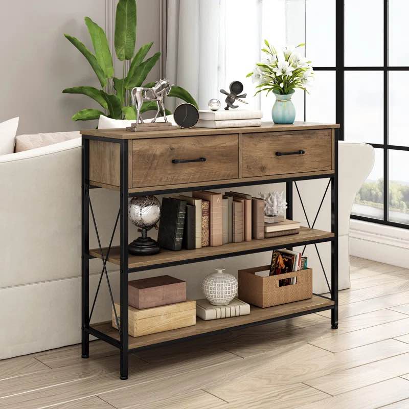 Kedarian 39.4" Console Table with 2 Drawers
