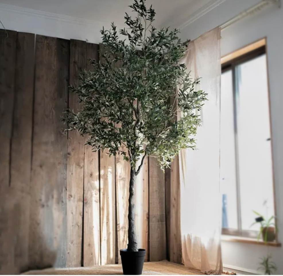 118" Artificial Olive Tree Tree in Free Standing