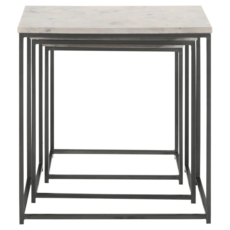 Medora 3-piece Nesting Table with Marble Top