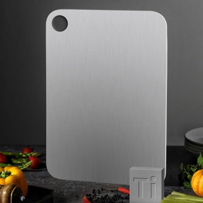 Titanium Cutting Board 100% Pure Titanium Cutting Boards For Kitchen Double Sided Food Grade Hygiene & Durability Titanium Chopping Cutting Board For Meat Veggies Fruits