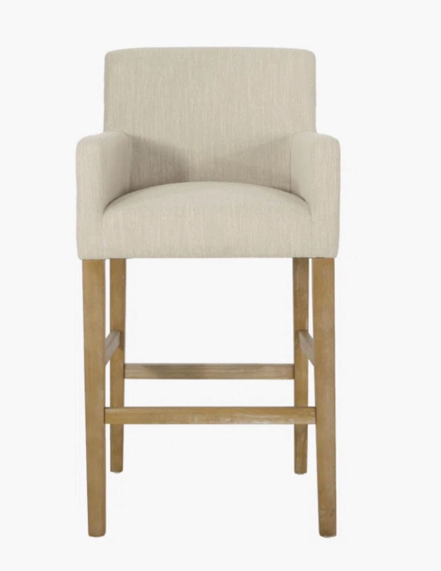 Amenata Fabric And Rubberwood 30.5 Inch Barstools 
